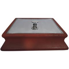 Antique American Sterling Silver and Wood Humidor