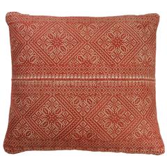 Antique Moroccan Fez Embroidery Pillow