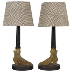 Pair of Brass Boot Lamps 8