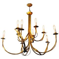 French Gilt Metal Chandelier, circa 1970 12