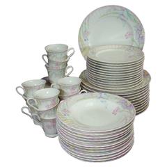 Used Mikasa China Pink Melody Pattern 60-Piece Set Service for 12