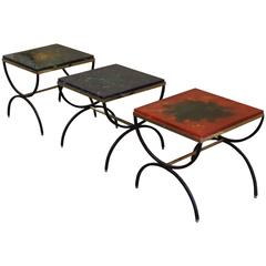 Set of three perspex side tables, probably Italian, circa 1990