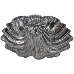 Italian Hand-Hammered Sterling Silver Scallop Shell Bowl
