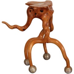 Signed Jon Brooks One of a Kind, Handmade Sculptural Root Table, 1986