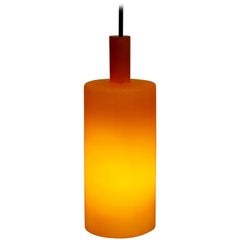 Vintage Mid Century Modern Danish Orange Pendant Light by Jo Hammerborg for Fog & Mørup