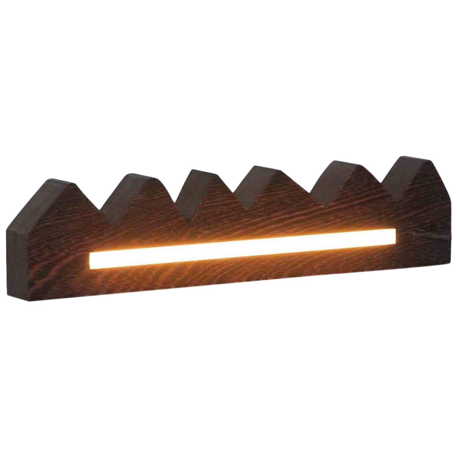 Chunky Zag Wenge LED Line Light Sculpture