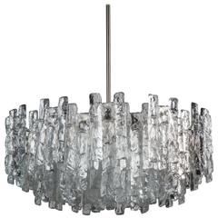 Large Kalmar Crystal and Nickel Scandinavian Modern Chandelier, Circa 1960 8