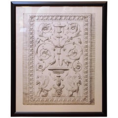 Drawing of a Classical Bas Relief Panel in Later Frame