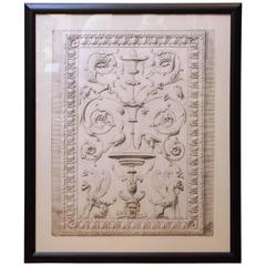 Drawing of a Classical Bas Relief Panel in Later Frame 8