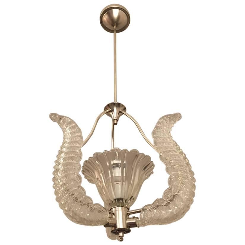 Mid-Century Chandelier in the Manner of  Barovier and Toso 