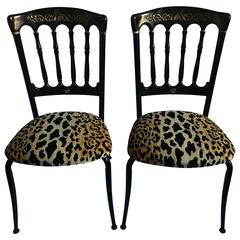 Pair of Chiavari Style Metal Side Chairs