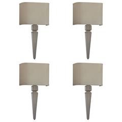 Four French 1940s Style Crystal Wall Sconces 9