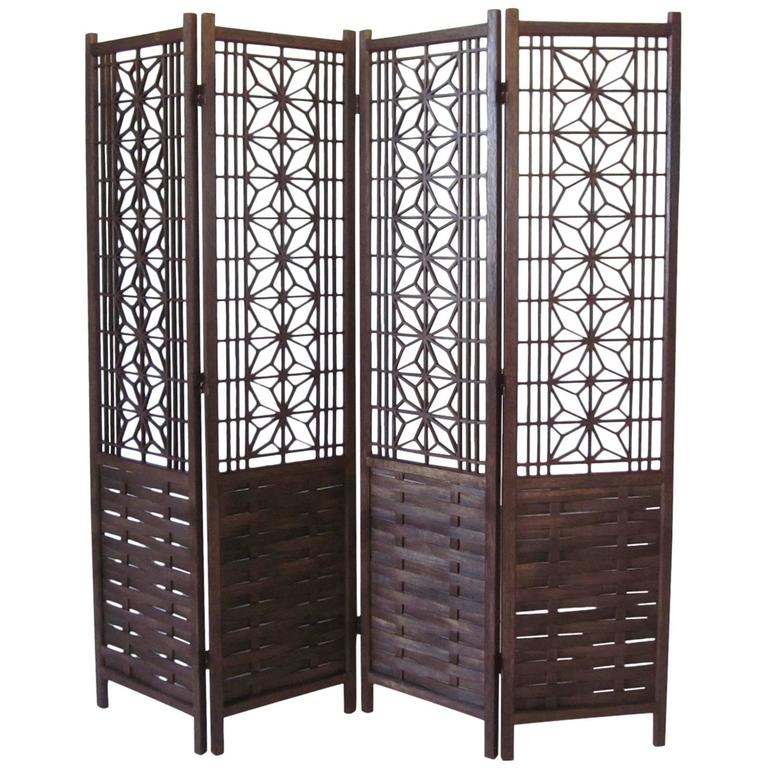 Teak Wood Room Divider For Sale at 1stdibs