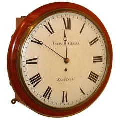 English Fusee Movement Mahogany Wall Clock by John Gross