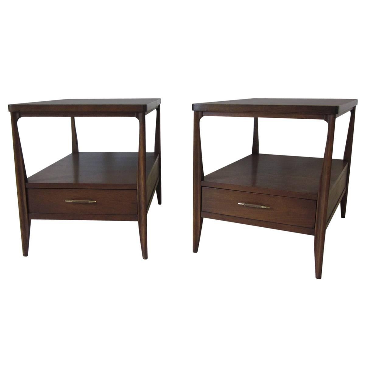 Mid Century Mahogany Nightstands or End Tables