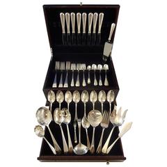 Old English Antique by D&H Sterling Silver Flatware Set Eight Dinner S Monogram