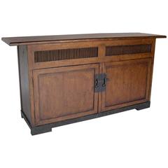Custom Walnut Wood Media Console on Iron Base 7