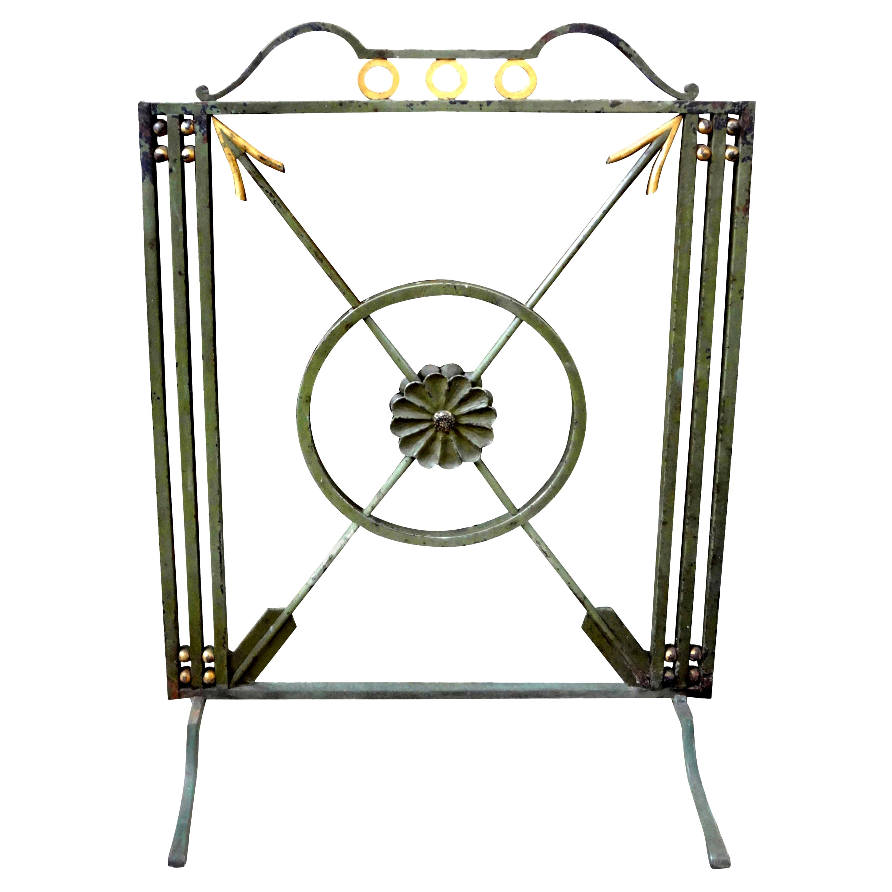 Art Deco Folding Fireplace Screen For Sale at 1stDibs