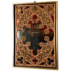 Carved Wood Neo-Gothic Mirror, 1890