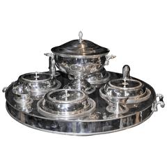 Used Sheffield Silver Plate Lazy Susan Dumbwaiter Server