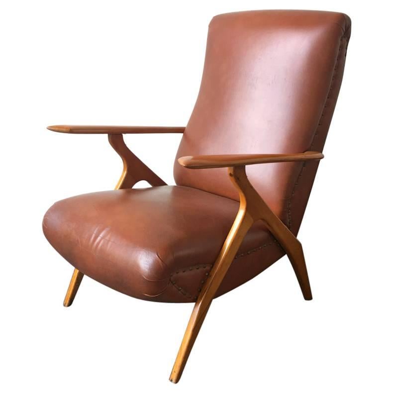 Rare Italian Lounge Chair by Antonio Gorgone For Sale