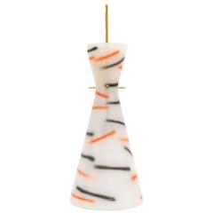 Unique Italian Enameled Glass Cone Pendant, 1950s 5