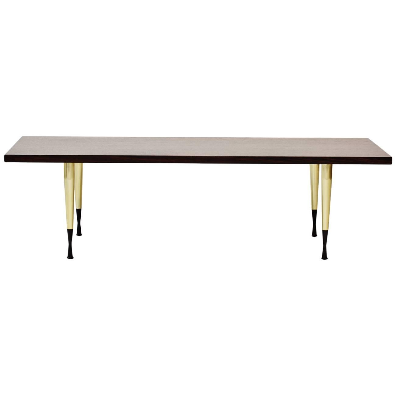 Walnut and Brass Coffee Table from NK