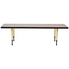 Walnut and Brass Coffee Table from NK 9