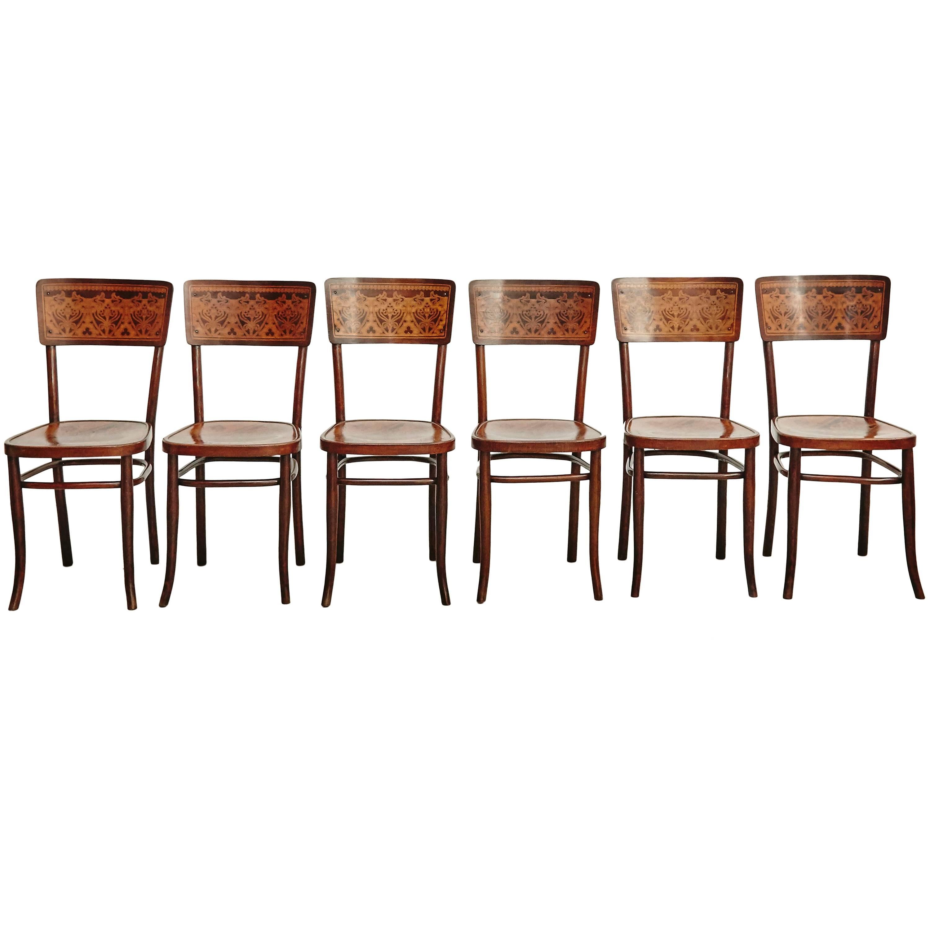Set of Six Chairs by August Thonet for Thonet, circa 1900