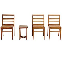 Set of Chairs and Side Table by Rene Gabriel, circa 1940 3