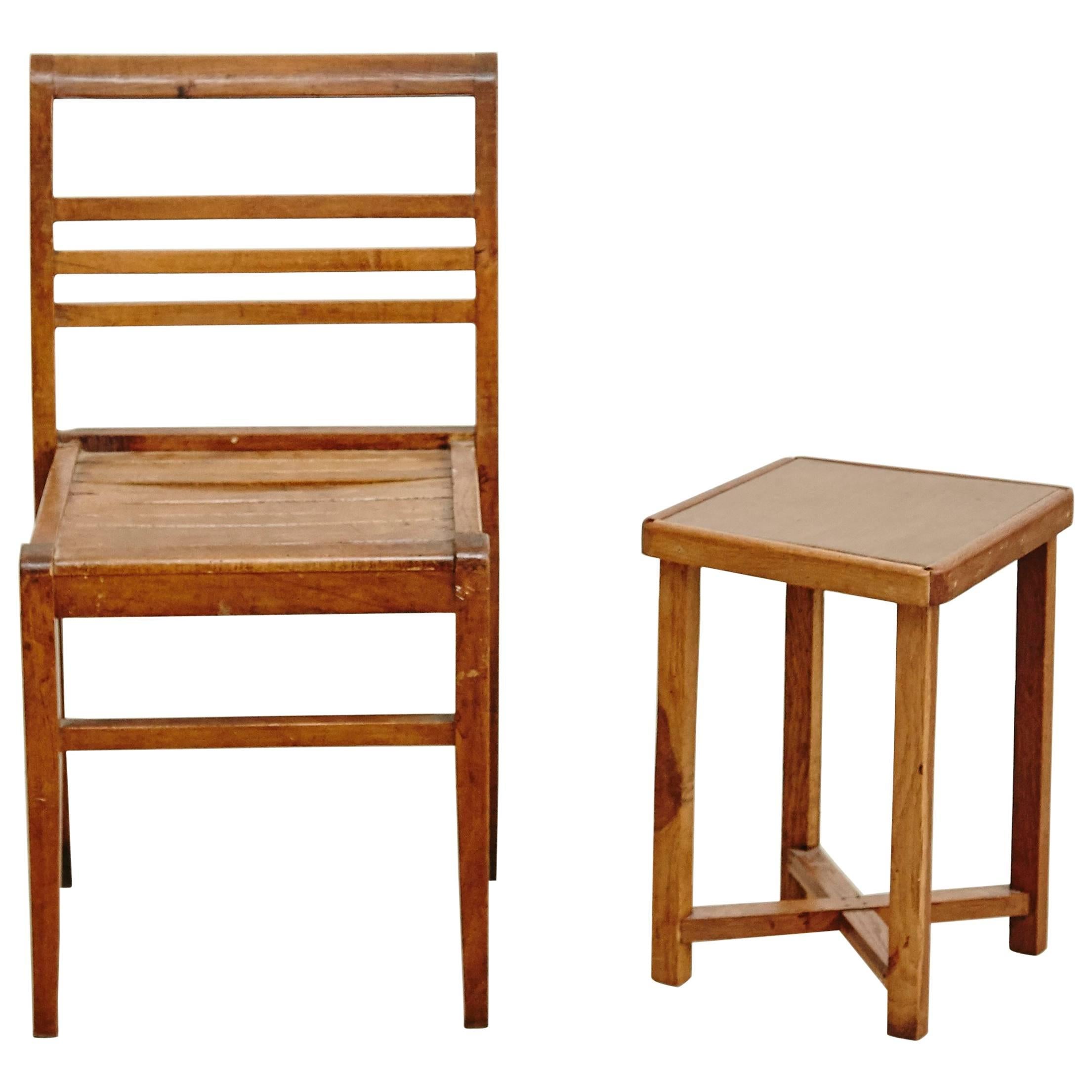 Set of Chair and Table by Rene Gabriel, circa 1940