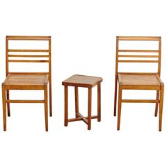 Set of Chairs and Side Table by Rene Gabriel, circa 1940 12