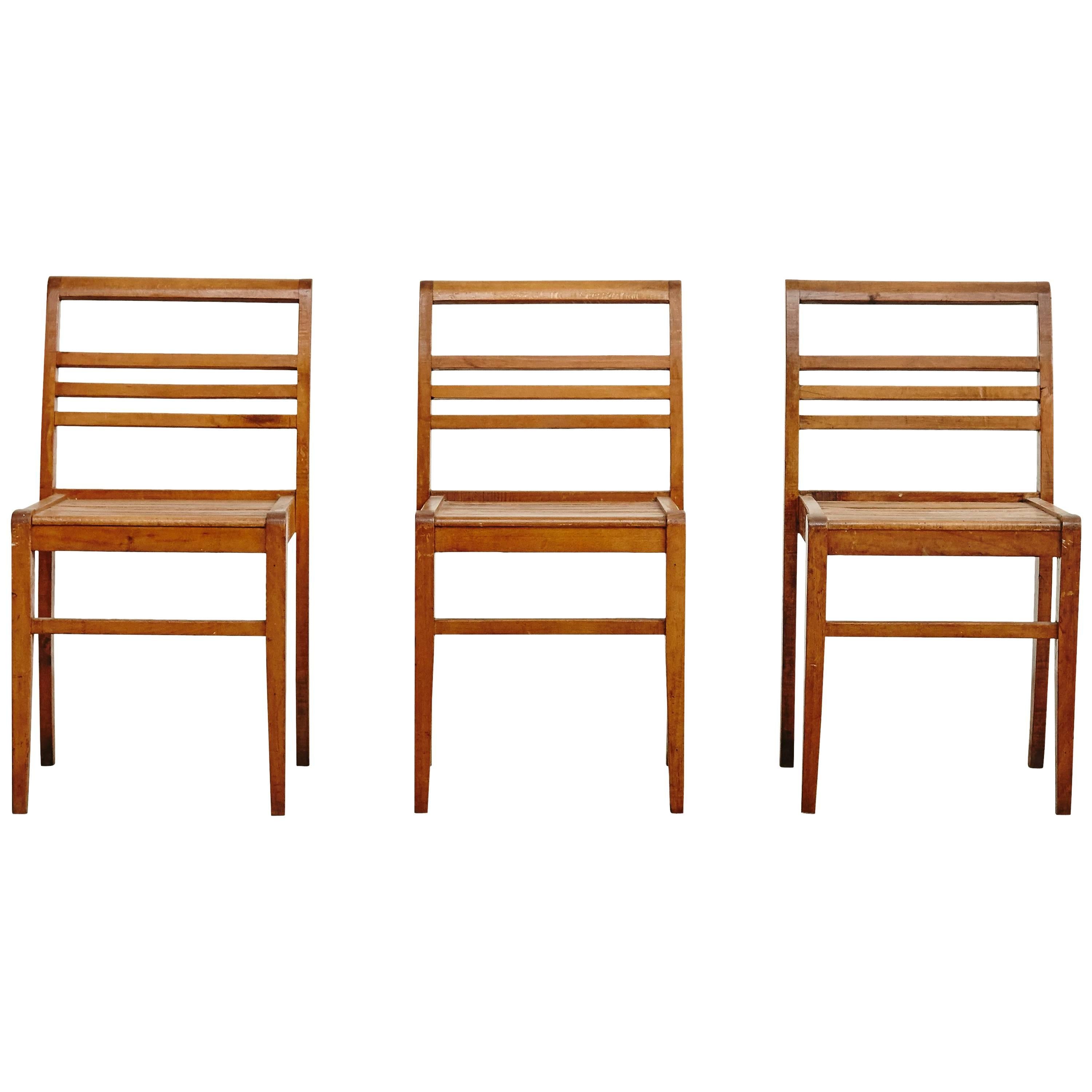 Set of Three Chairs by Rene Gabriel, circa 1940