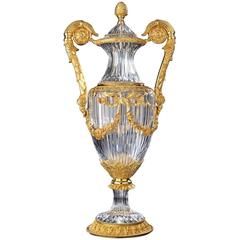 Impressive Gilded Bronze and Lead Crystal Vase after P.P. Thomire