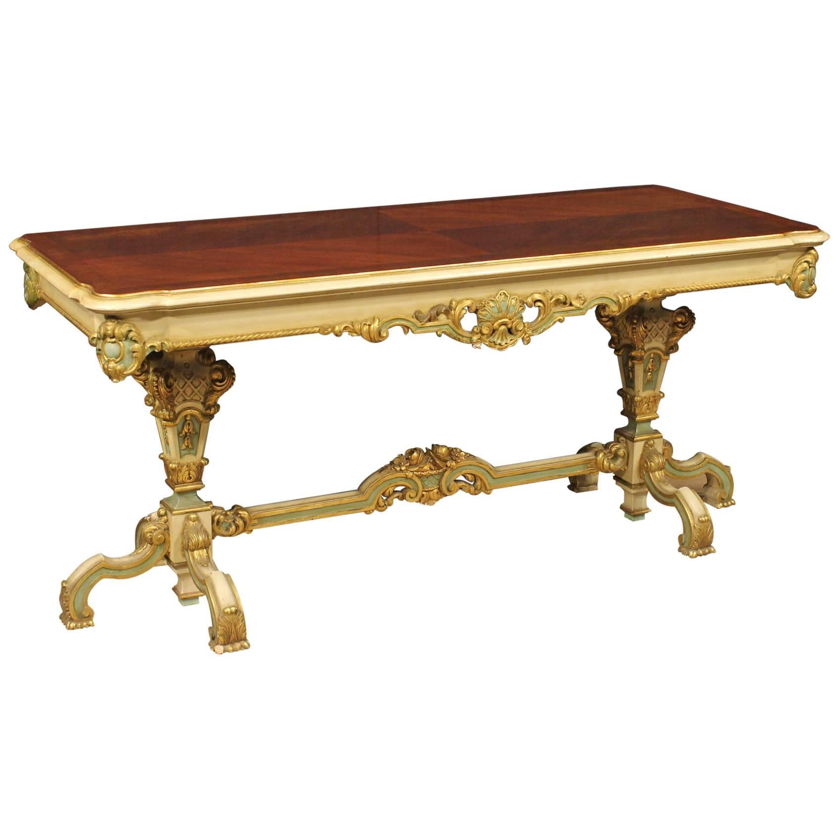 20th Century French Lacquered and Gilded Coffee Table