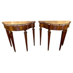 Pair of 18th c. Italian Tuscan Walnut Consoles
