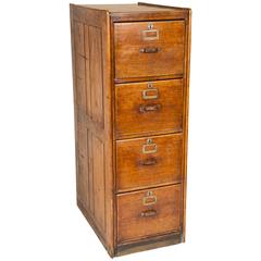 Oak Filing Cabinet Marked GVR Cipher of King George V 9