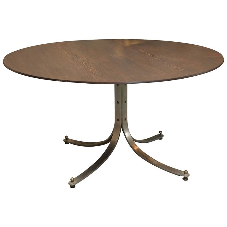 Mid Century Spanish Jose Martinez Medina Rosewood Round Table On Mid Century Spanish Jose Martinez Medina Rosewood Round Table On Steel Base 1