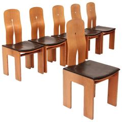 Model 1934 765 Chairs by Carlo Scarpa for Bernini, 1977, Set of Six
