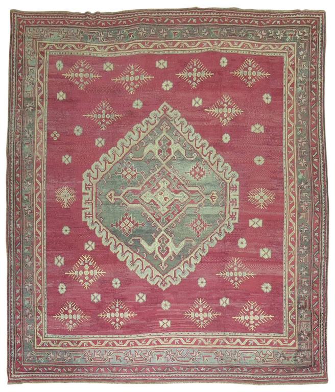 Antique Turkish Oushak Ghiordes Style Rug For Sale at 1stdibs