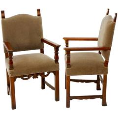 Italian Mohair Chairs (Pair) 1