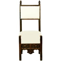 19th Century Hall Chair with Fleur de lis Detailing