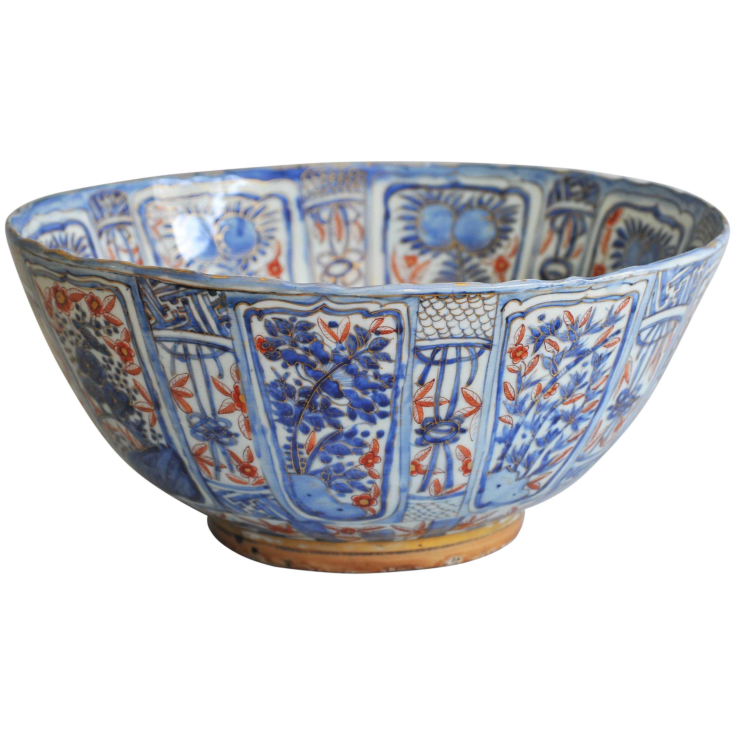 A Large and Perfect Chinese Blue and White Wanli Clobbered Bowl, circa 1620