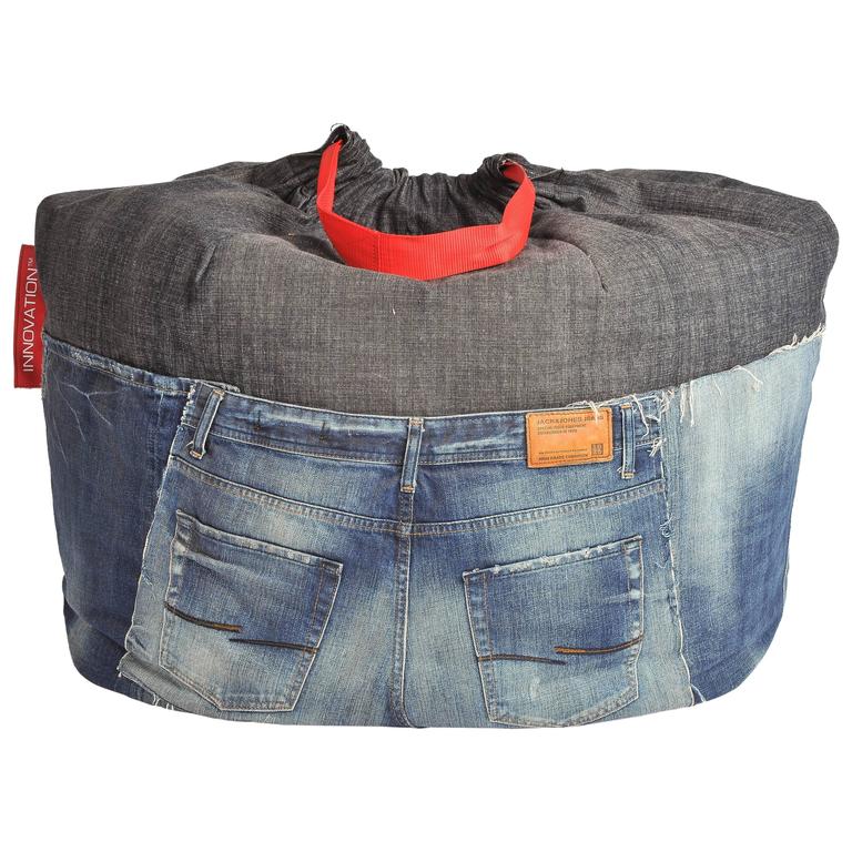 Unique Rock and Roll Style Denim Bean Bag by Breaad For Sale at 1stdibs