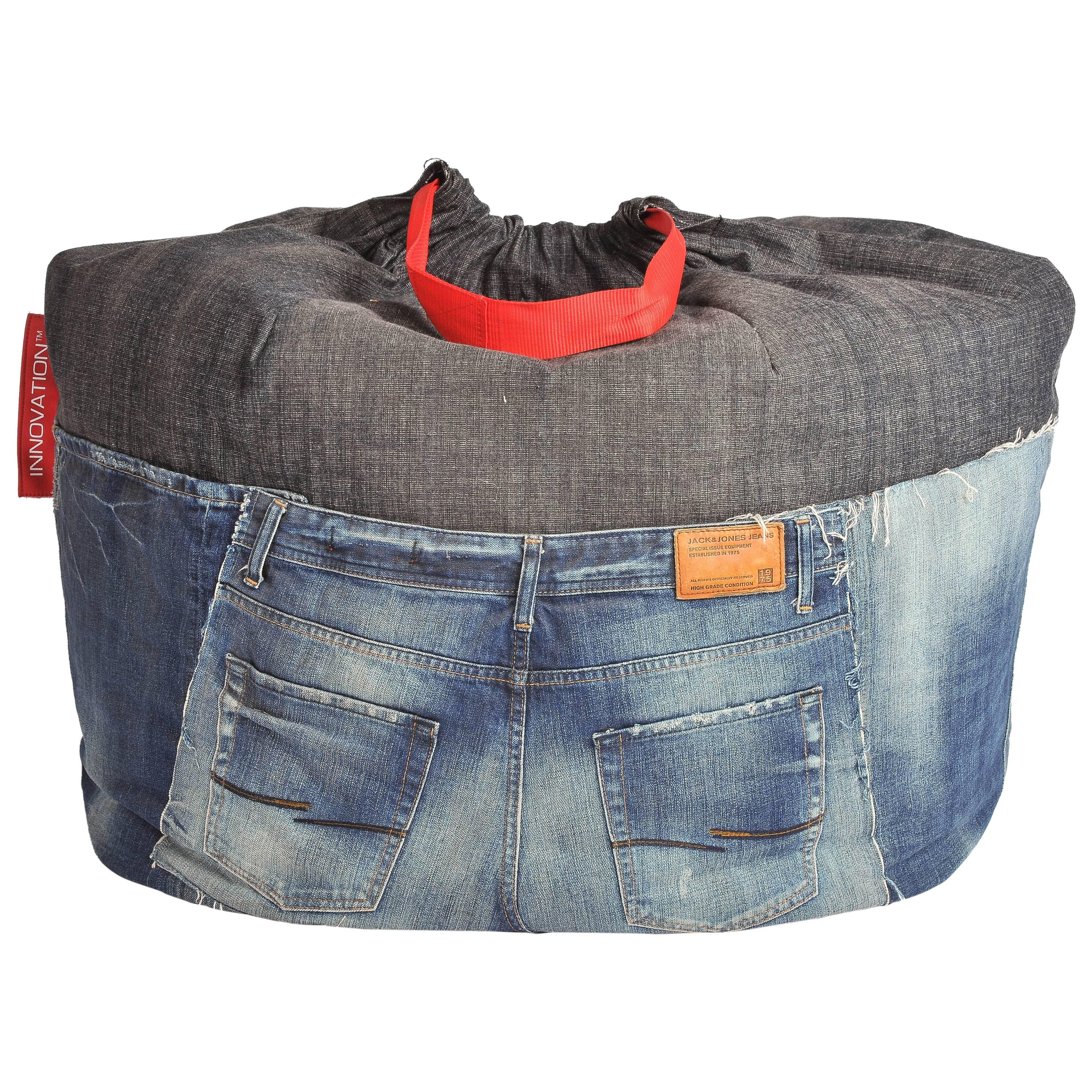 Unique Rock & Roll Style Denim Bean Bag by Breaad For Sale