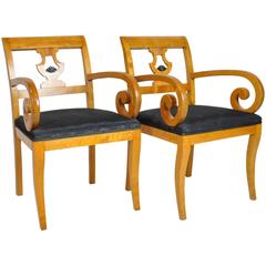 Pair of Late 19th Century Biedermeier Style Armchairs