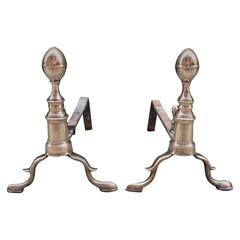 Pair of Early 19th Century Lemon Top Andirons 9