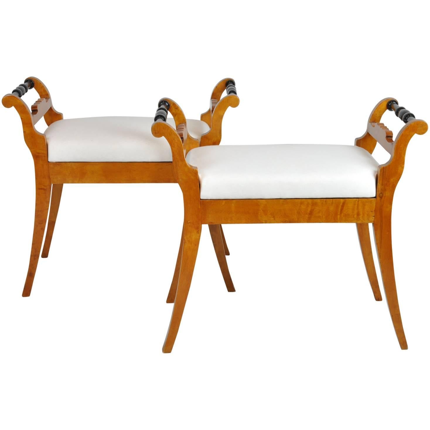 Pair of 1840s Biedermeier Benches or Stools