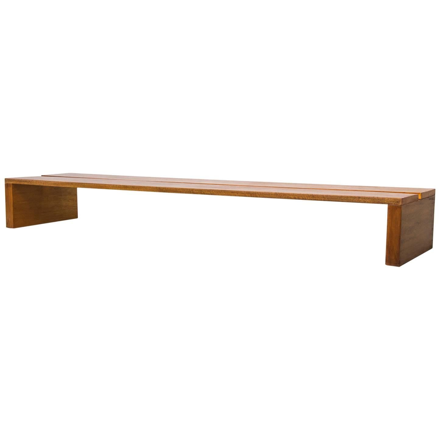 Long Low Beechwood Bench