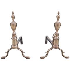 Pair of Early 19th Century Andirons with Slipper Foot 8